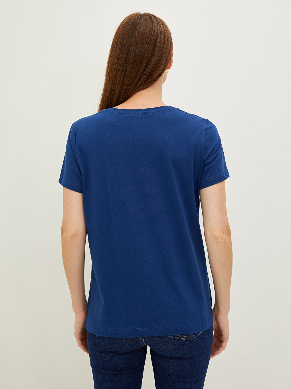 Crew Neck Printed Short Sleeve Cotton Women's T-shirt-2
