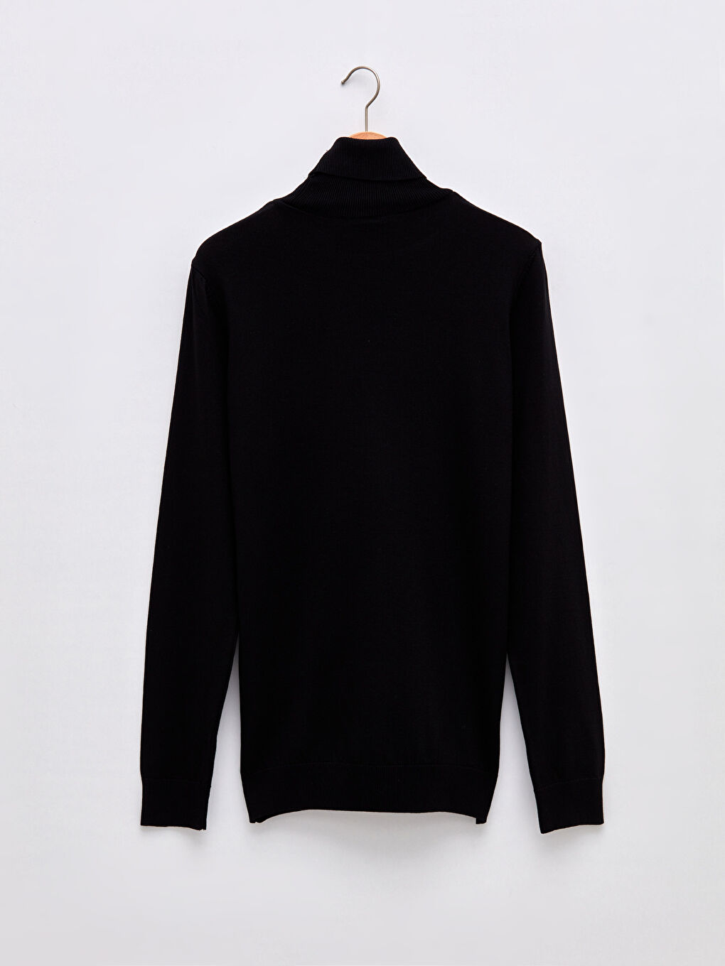 Siyah Balıkçı Yaka Uzun Kollu Erkek Triko Kazak-6