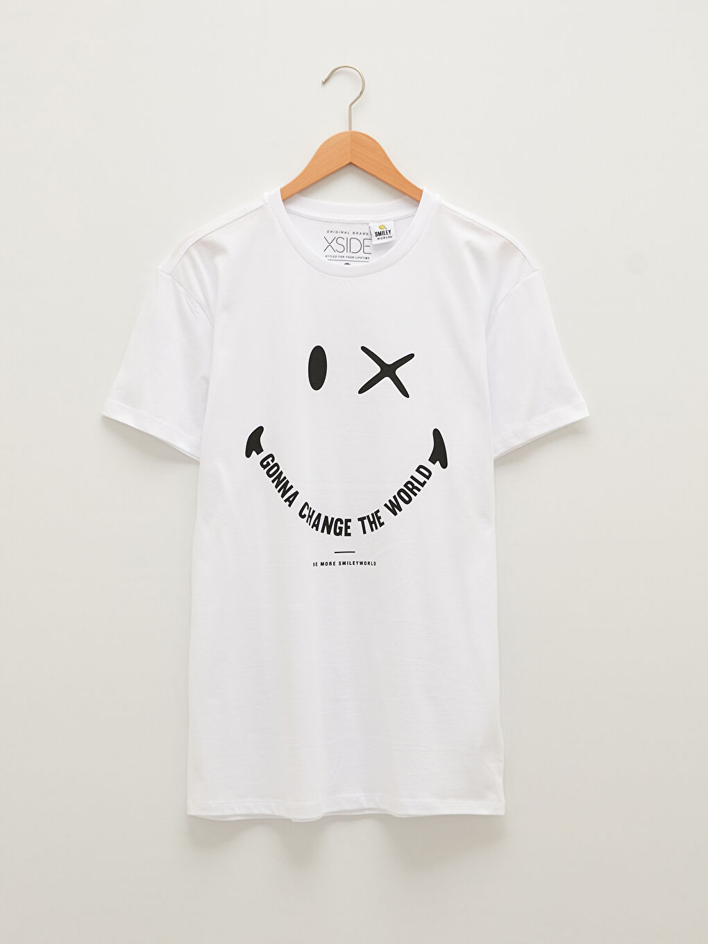 Crew Neck Short Sleeve SmileyWorld Printed Men's T-Shirt-6
