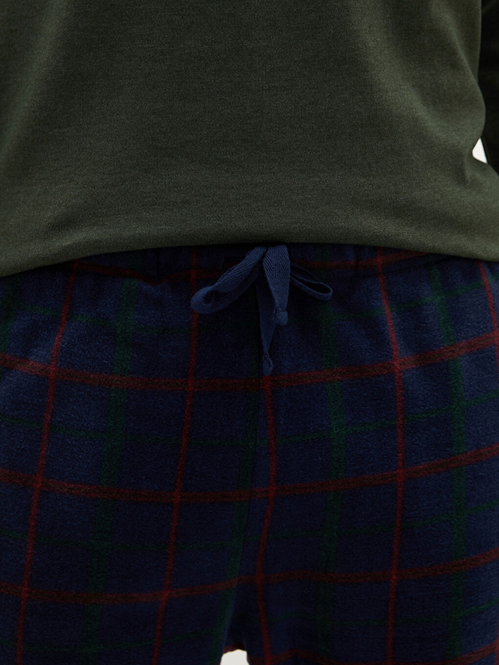 Standard Pattern Plaid Fleece Men's Pajamas Set-2