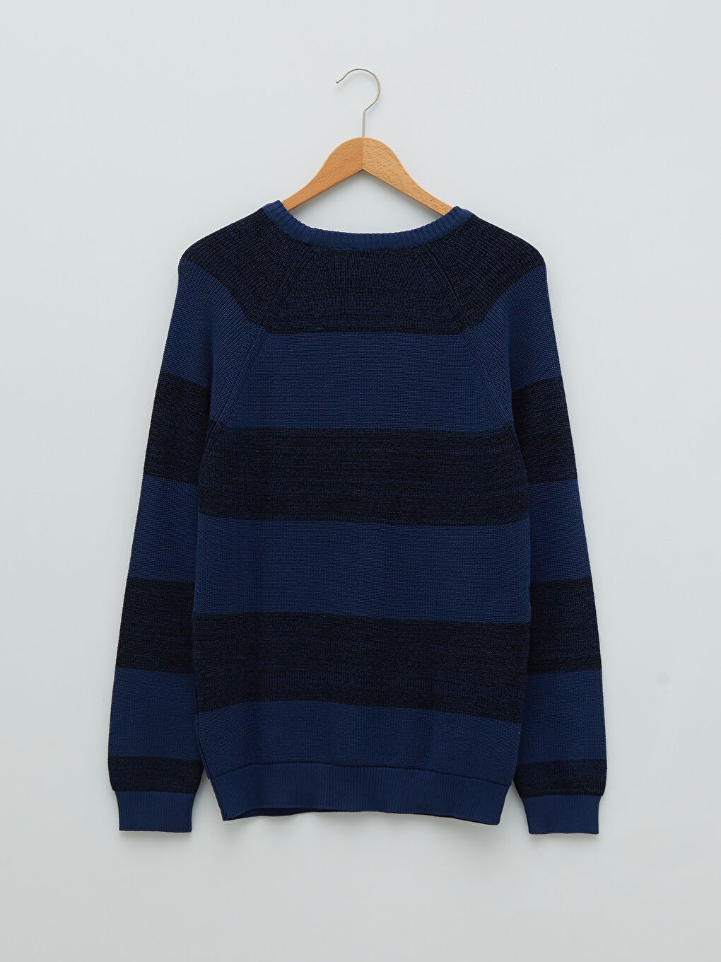 Crew Neck Long Sleeve Striped Men's Knitwear Sweater-6
