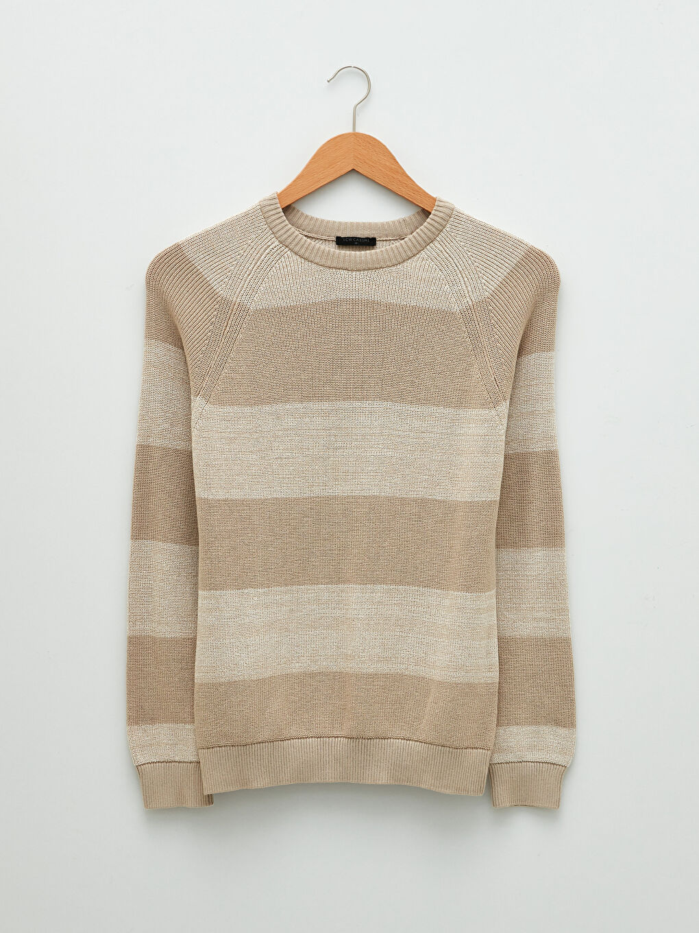 Crew Neck Long Sleeve Striped Men's Knitwear Sweater-5