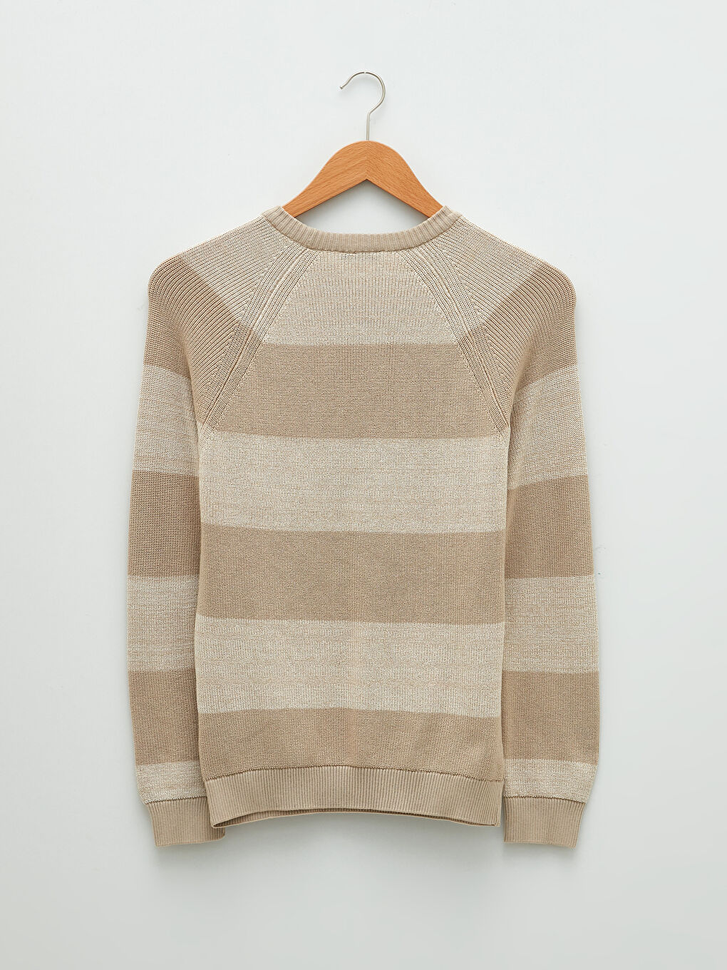 Crew Neck Long Sleeve Striped Men's Knitwear Sweater-6