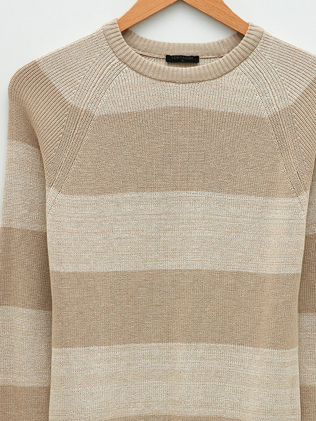 Crew Neck Long Sleeve Striped Men's Knitwear Sweater-7