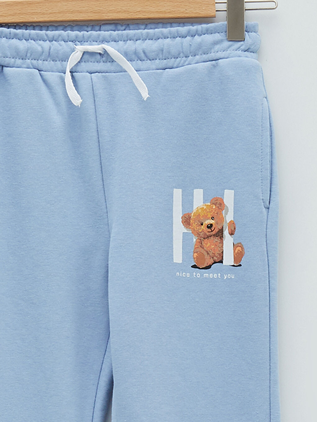 Mavi Beli Lastikli Baskılı Kız Çocuk Jogger Eşofman Altı-2