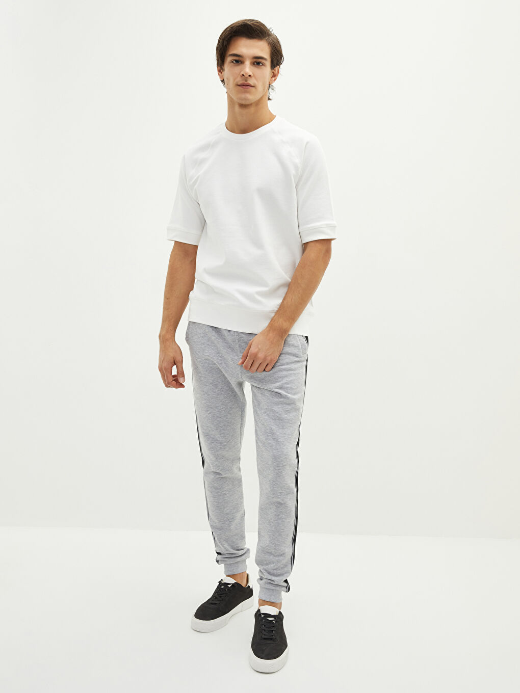 Crew Neck Short Sleeve Men's Sweatshirt-4