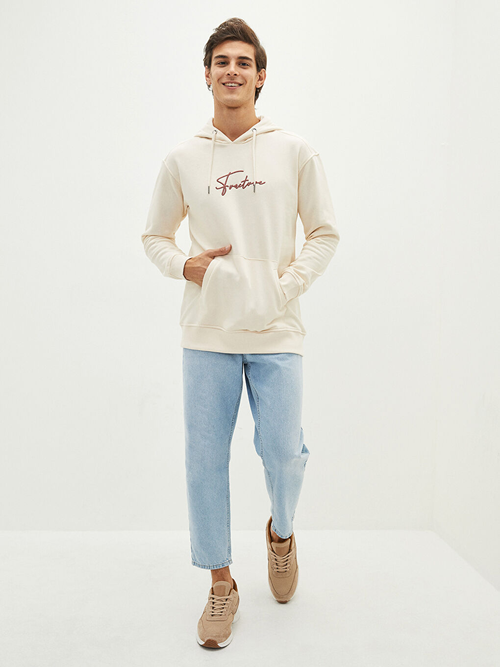 Long Sleeve Embroidered Men's Thick Hoodie-3