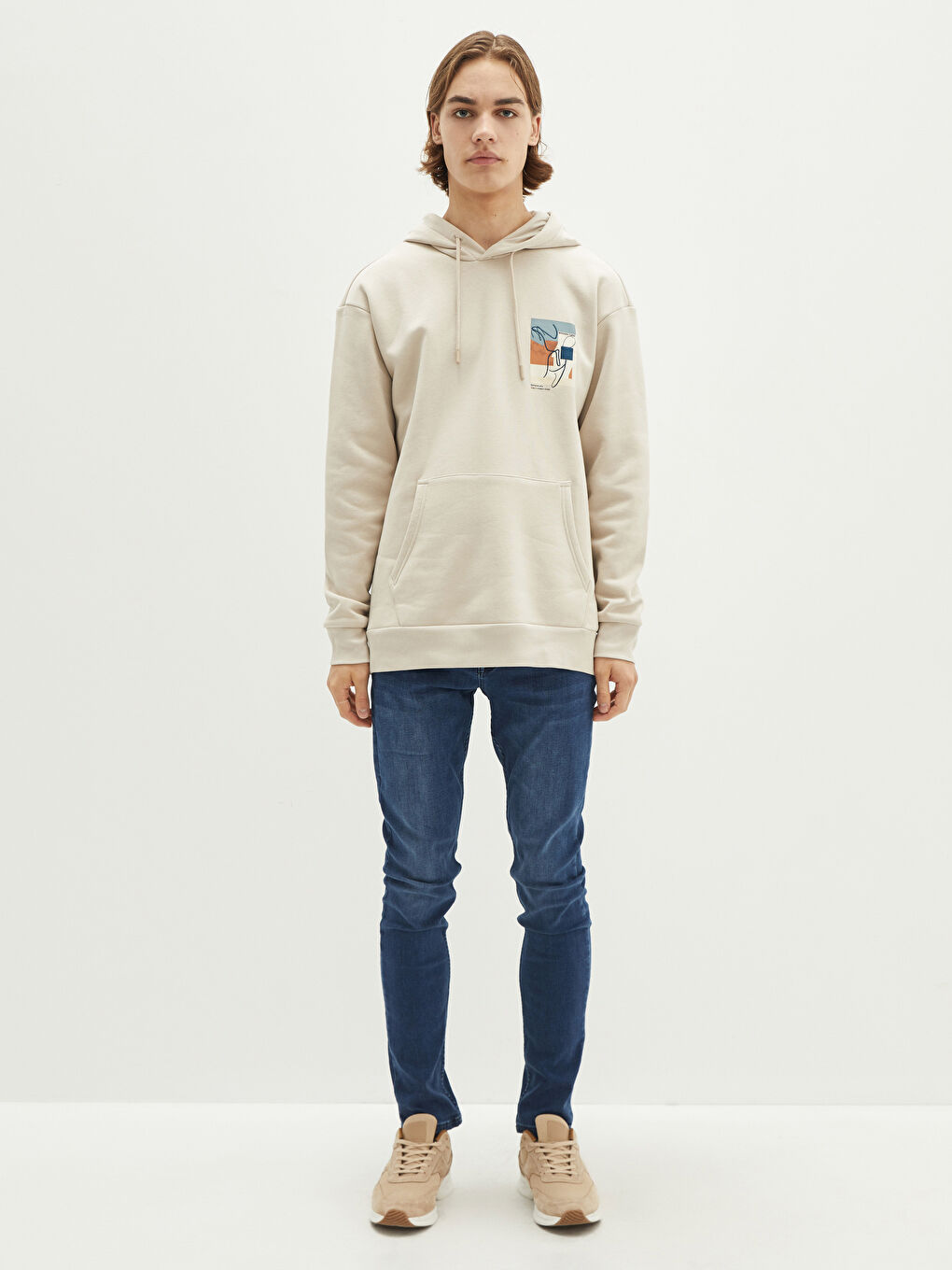 Sweatshirt à Capuche Épais Imprimé pour Hommes à Manches Longues-2