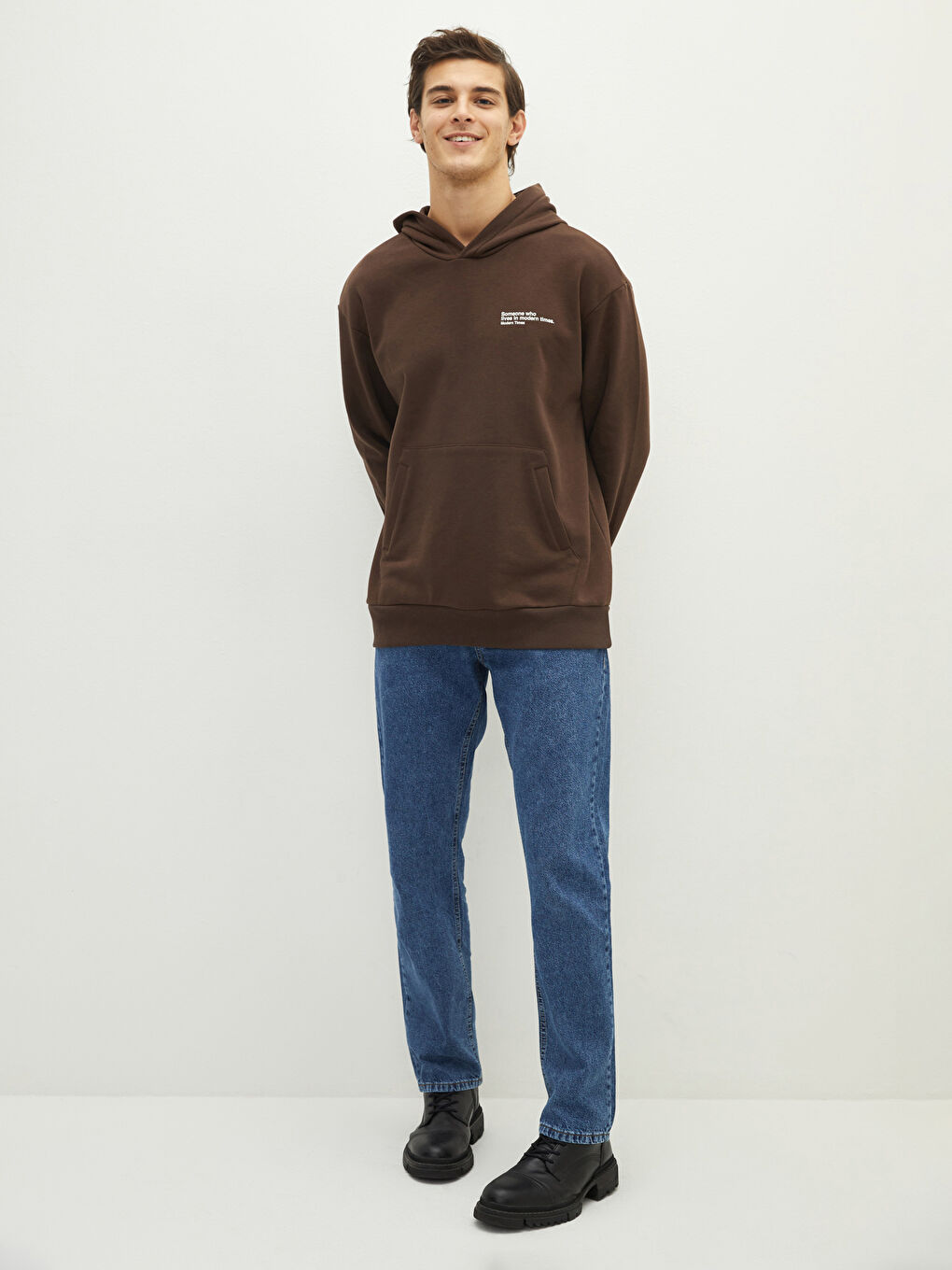 Long Sleeve Printed Men's Thick Hoodie-2