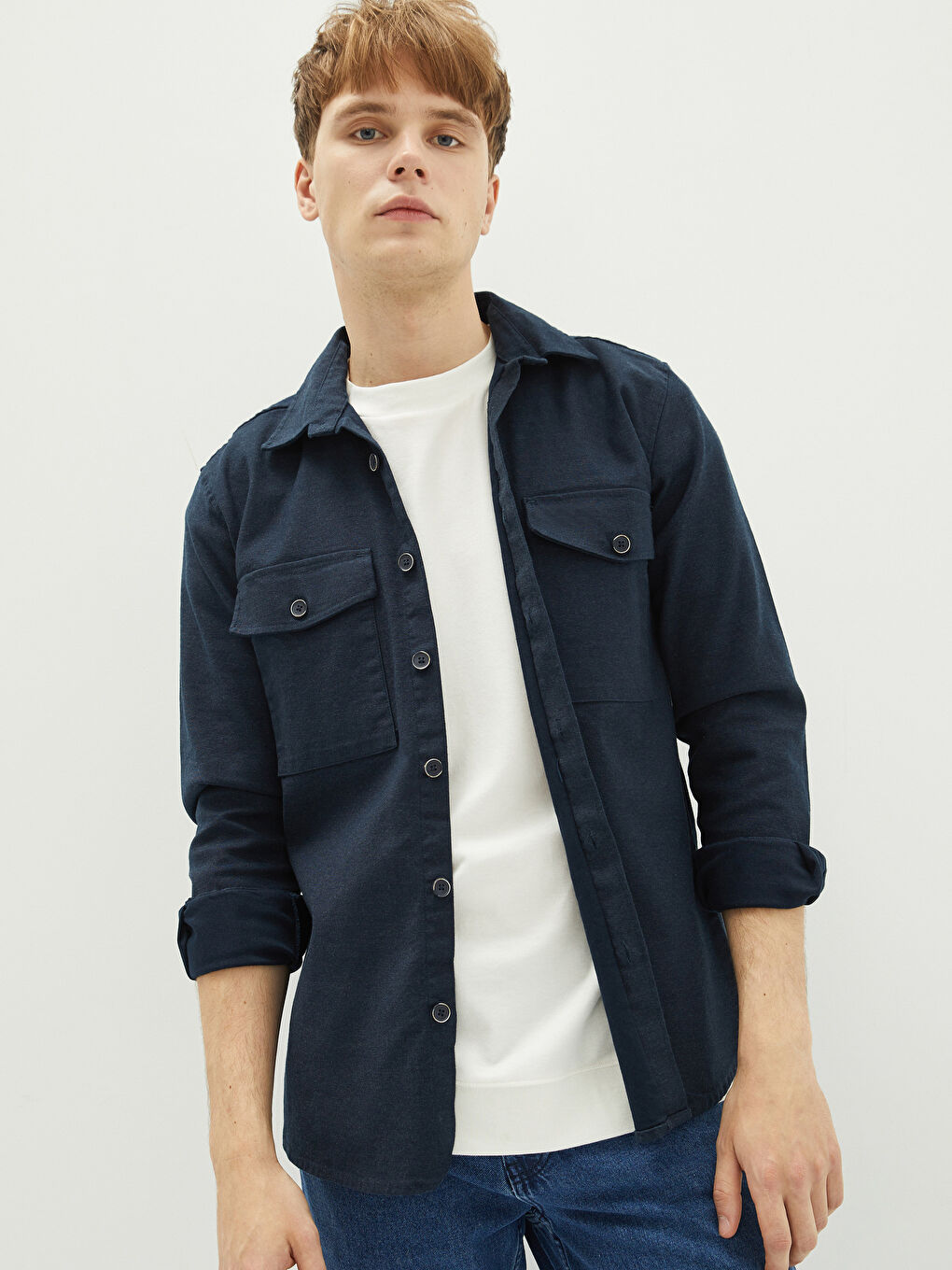 Standard Fit Long Sleeve Gabardine Men's Shirt