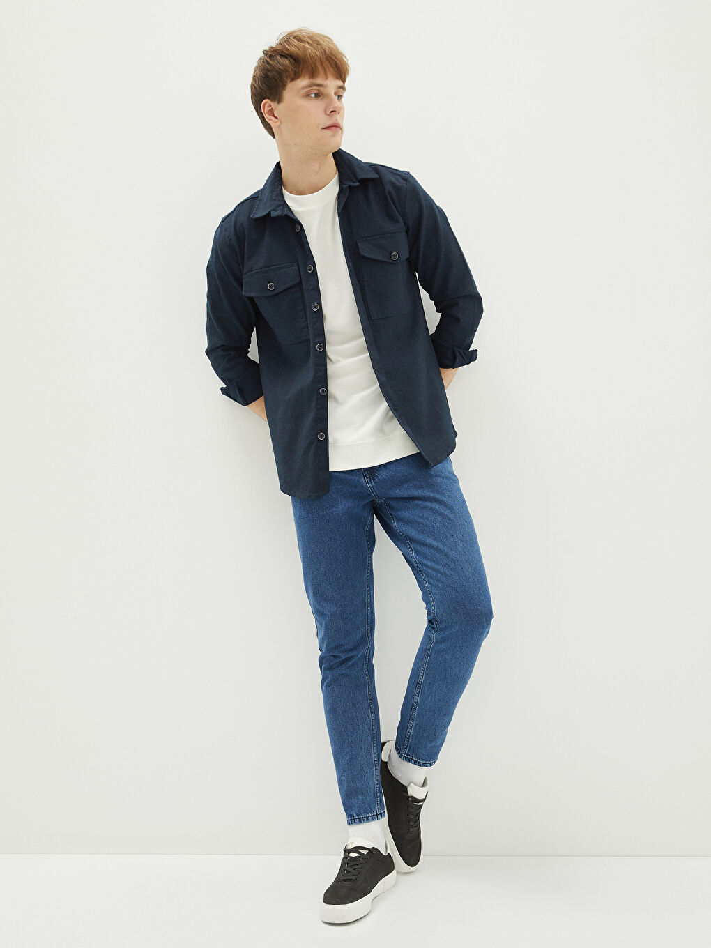 Standard Fit Long Sleeve Gabardine Men's Shirt-2