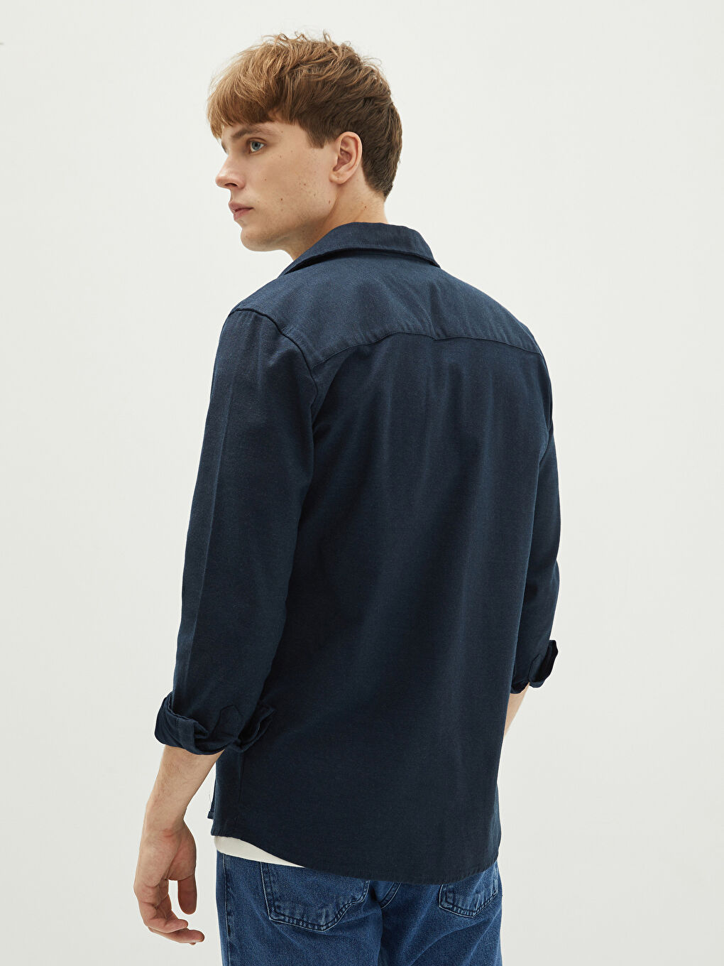 Standard Fit Long Sleeve Gabardine Men's Shirt-4