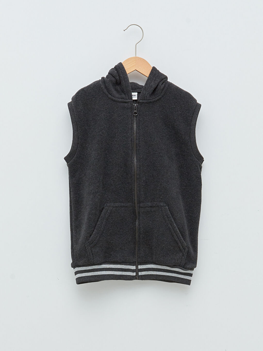LCW Kids Hooded Basic Fleece Boys Zippered Vest -W1CN76Z4-DW2