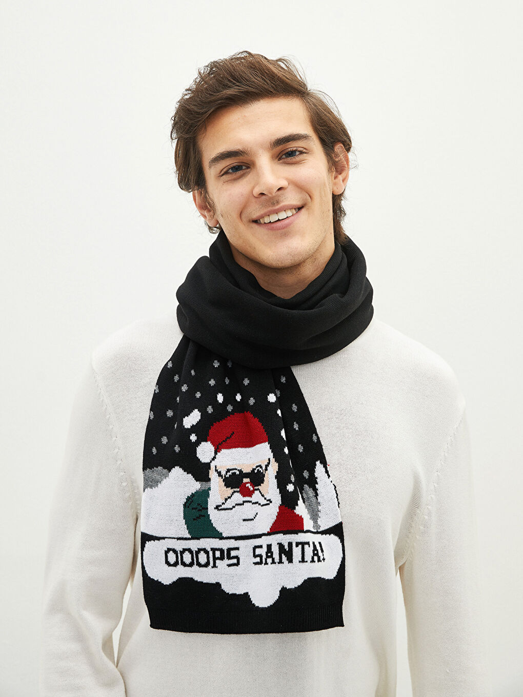 Christmas Themed Men's Tricot Scarf -W1CN82Z8-HUC