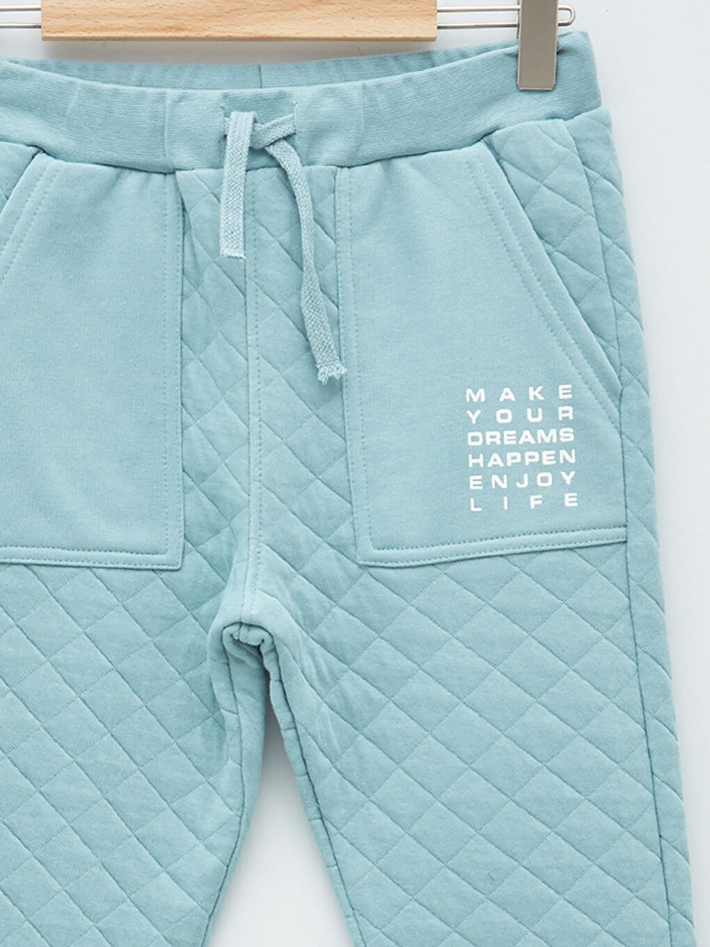 Mavi Beli Lastikli Baskılı Kapitone Desenli Erkek Çocuk Eşofman Altı-2