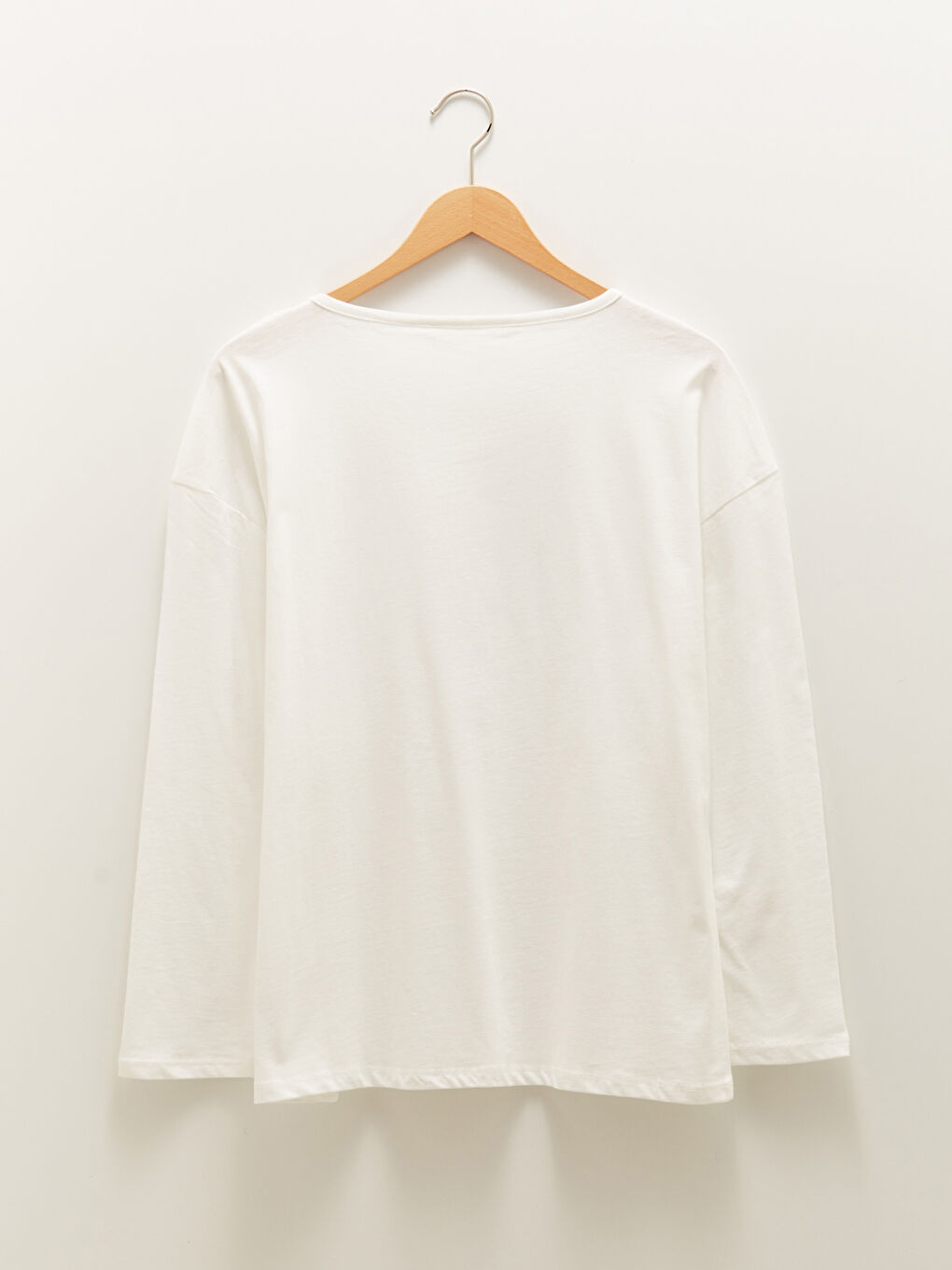 Pembe Bisiklet Yaka Baskılı Uzun Kollu Pamuklu Kadın Pijama Takımı-9