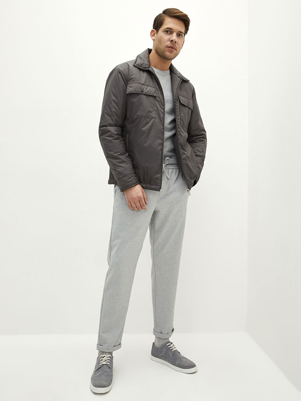 Veste Pour Hommes Coupe Svelte À Col-2