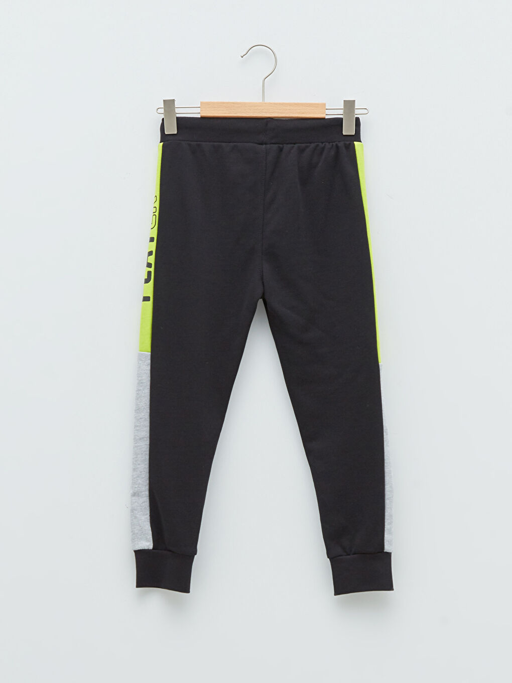 Siyah Beli Lastikli Baskılı Erkek Çocuk Jogger Eşofman Altı-1