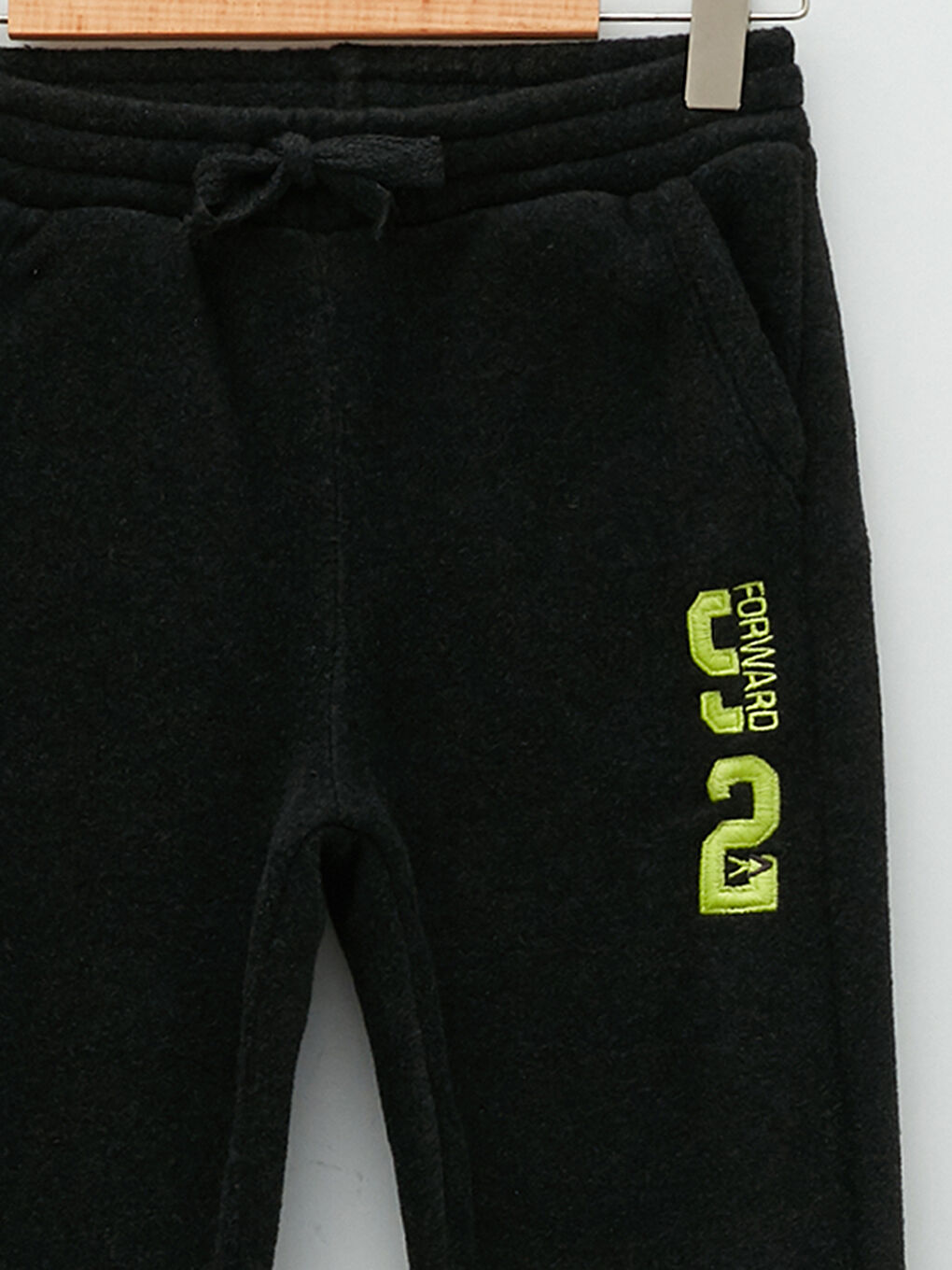 Elastic Waist Embroidery Detailed Fleece Boys Jogger Sweatpants-2