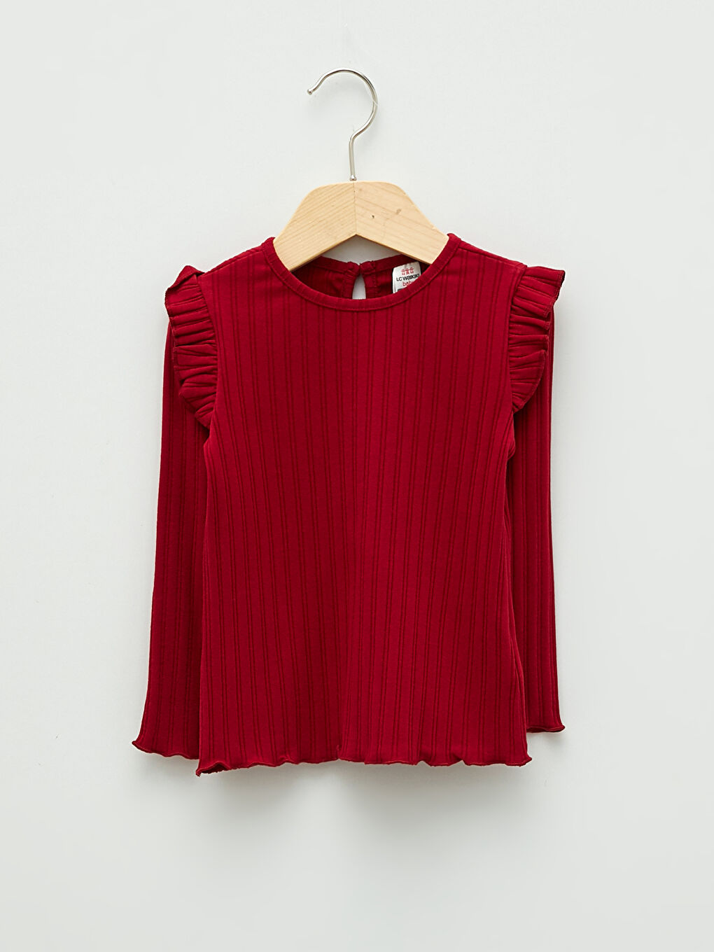 تيشيرت بناتي بيبي أساسي بأكمام طويلة ورقبة دائرية-1