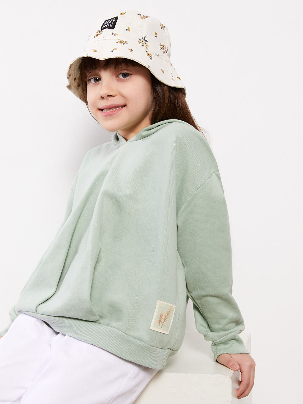 Капюшонды негізгі ұзын жеңді қыздарға арналған свитшот-1