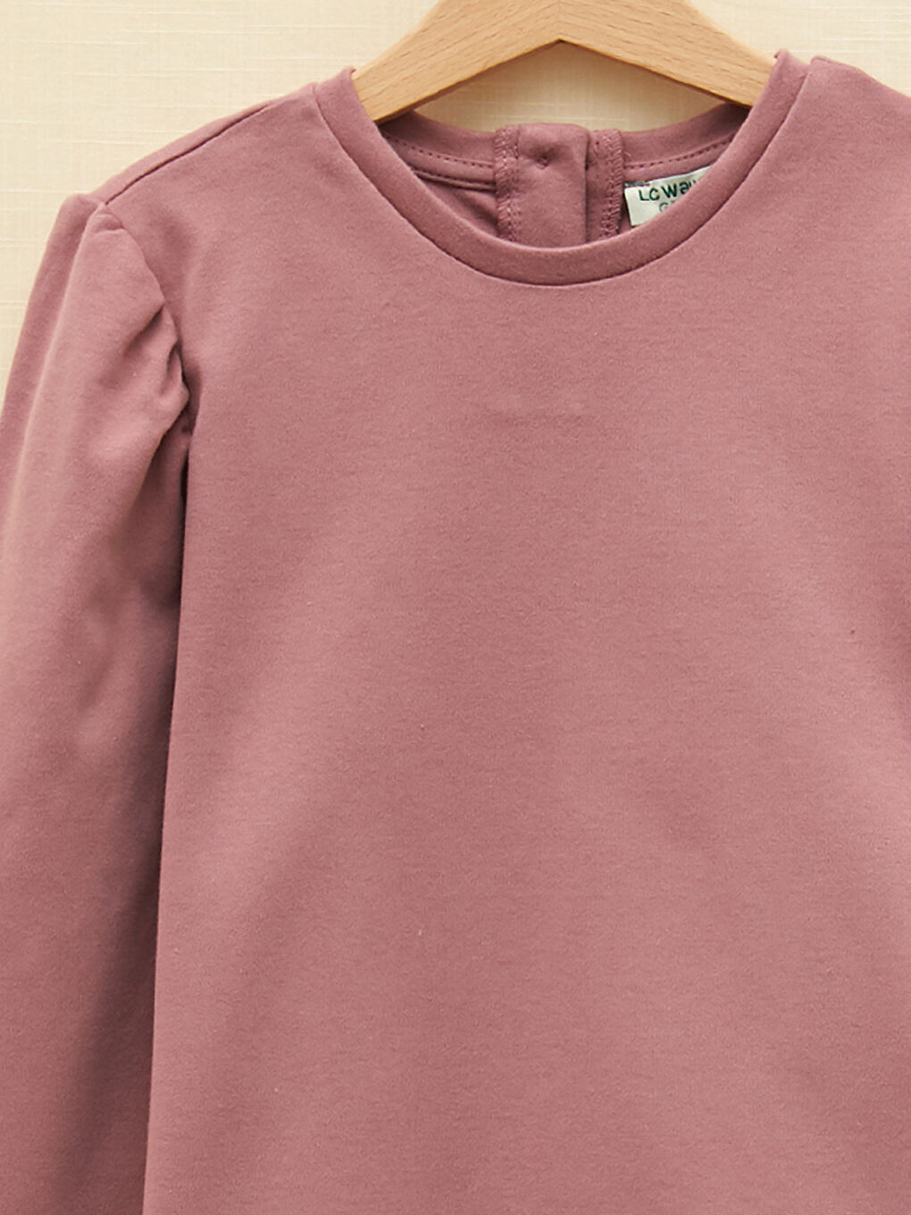 Pembe Bisiklet Yaka Basic Uzun Kollu Kız Çocuk Sweatshirt-2