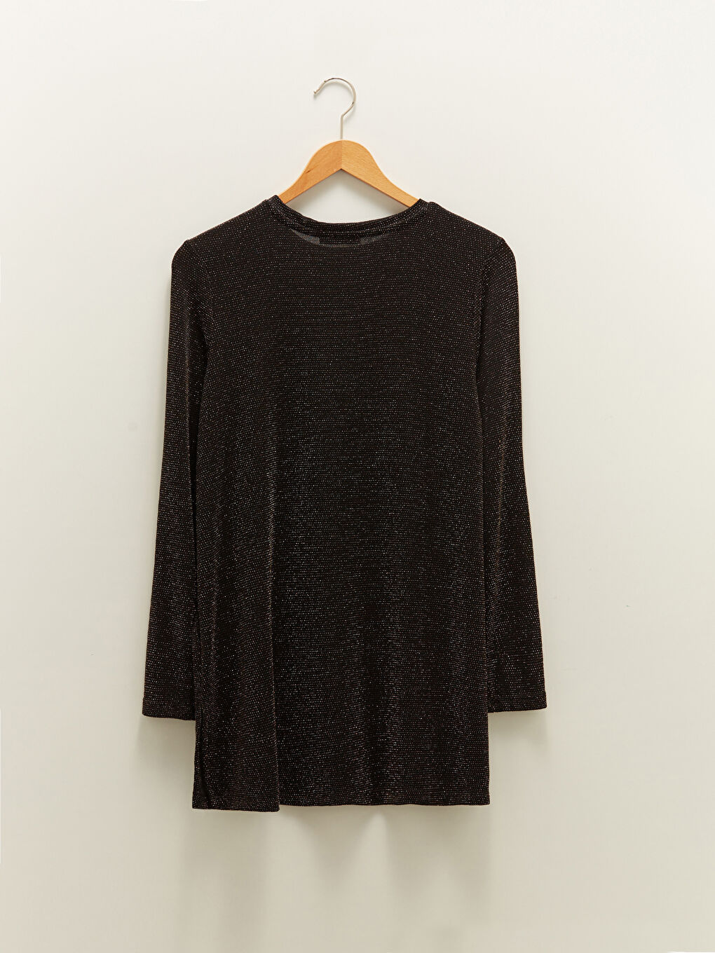 بلوزة حوامل باكمام طويلة واسعة بياقة دائرية بتفاصيل لامعة-6