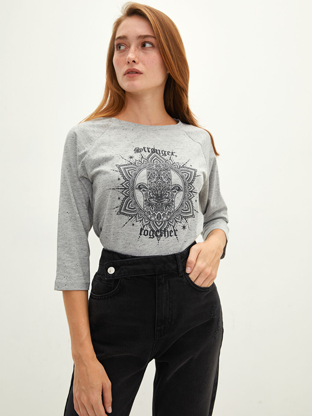 Crew Neck Printed Women's T-Shirt-1