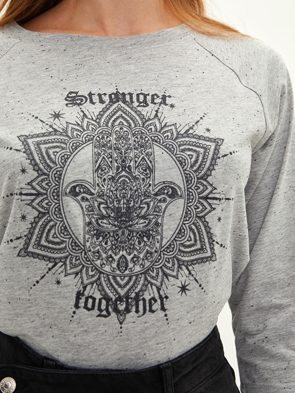 Crew Neck Printed Women's T-Shirt-3