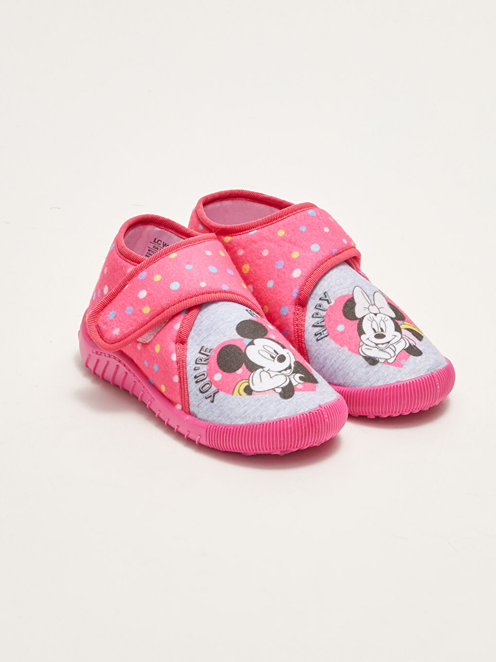 Fuşya Minnie Mouse Lisanslı Cırt Cırt Kız Bebek Panduf