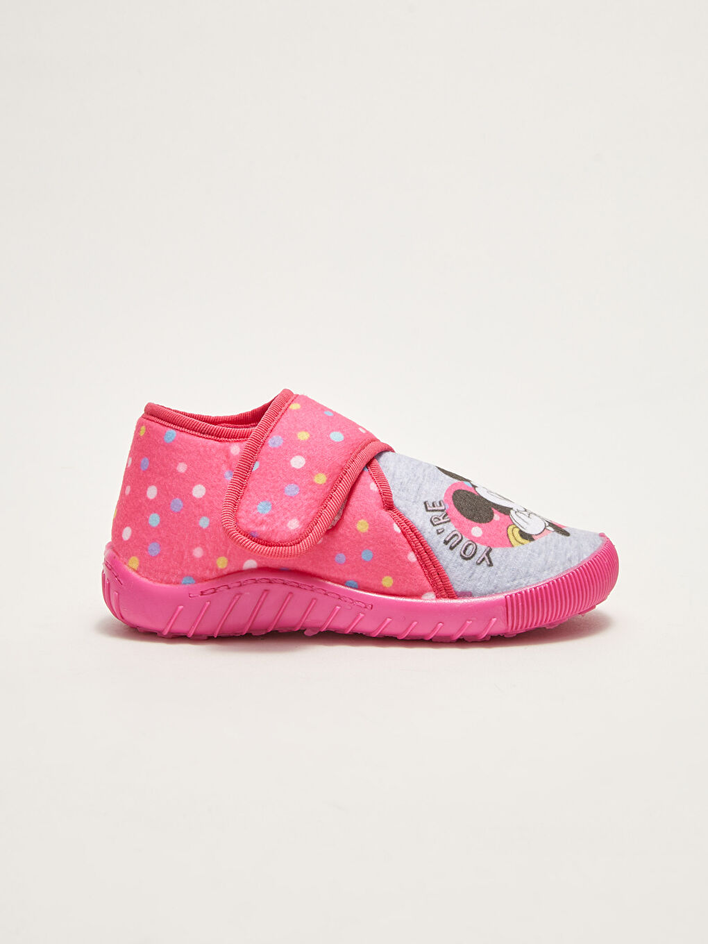 Fuşya Minnie Mouse Lisanslı Cırt Cırt Kız Bebek Panduf-1