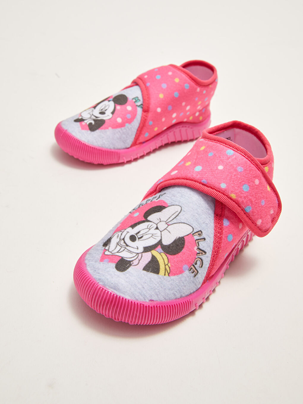 Fuşya Minnie Mouse Lisanslı Cırt Cırt Kız Bebek Panduf-2