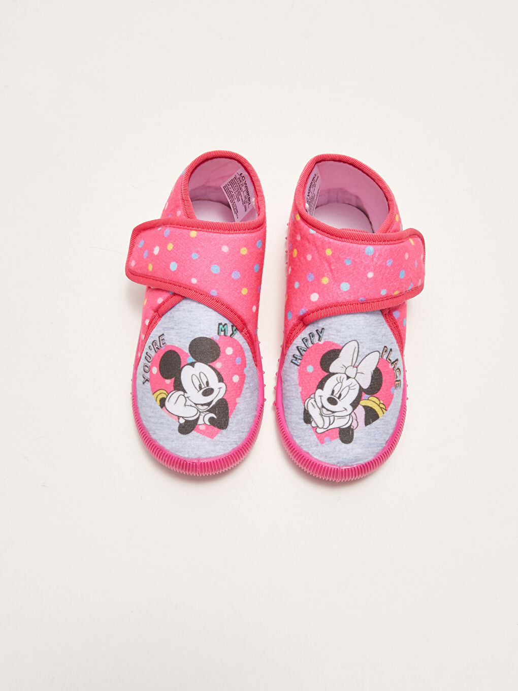 Fuşya Minnie Mouse Lisanslı Cırt Cırt Kız Bebek Panduf-3