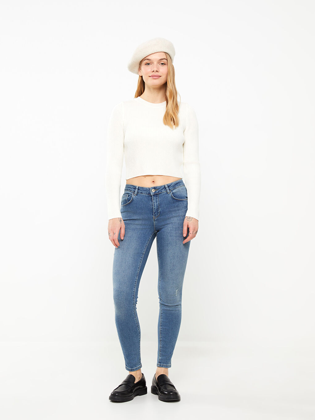 İndigo Normal Bel Mercury Skinny Fit Kadın Rodeo Jean Pantolon-1