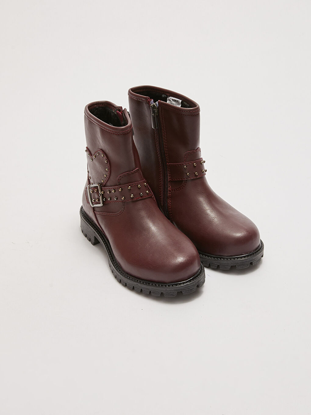 LCW STEPS Leather Look Buckle Detailed Zippered Girls' Boots -W1CQ61Z4-JAV