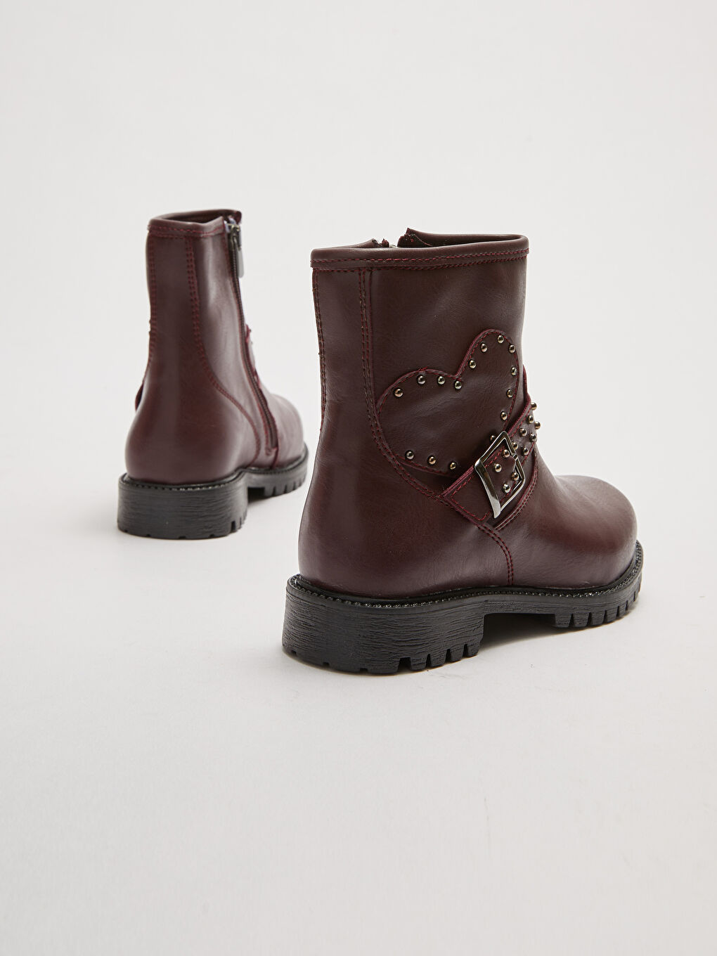 LCW STEPS Leather Look Buckle Detailed Zippered Girls' Boots -W1CQ61Z4-JAV