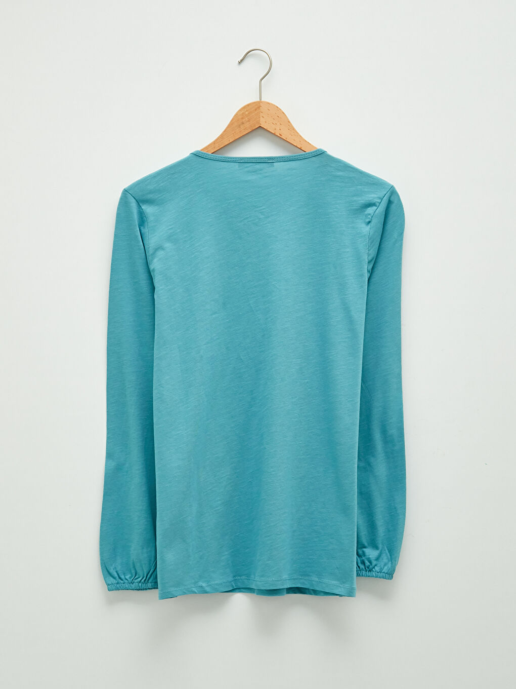 Crew Neck Printed Long Sleeve Women's Blouse-6