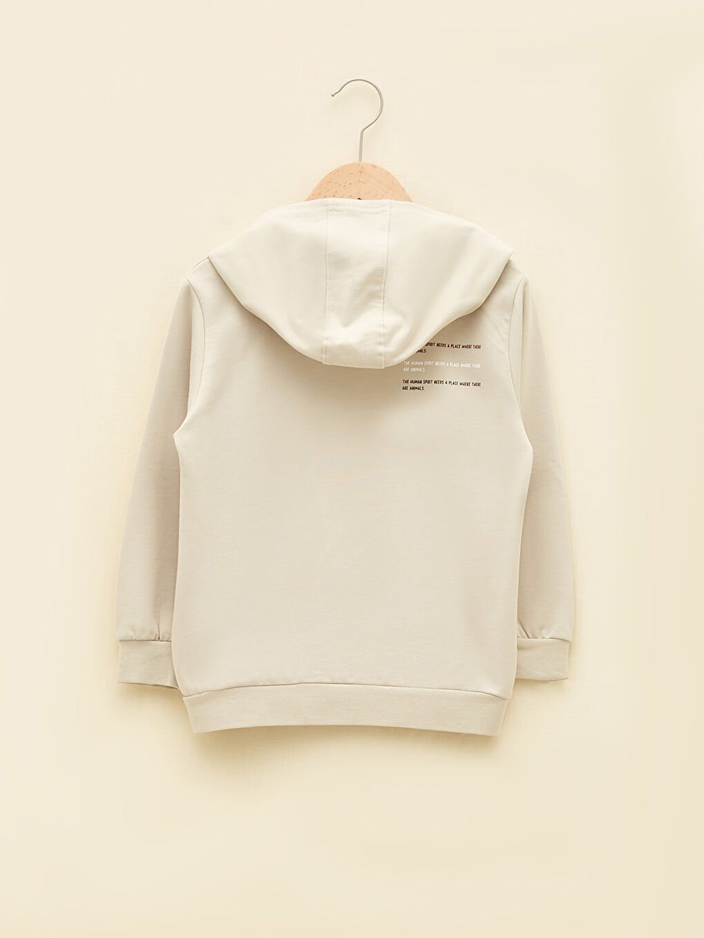 Hooded Printed Long Sleeve Boys' Zippered Sweatshirt-1