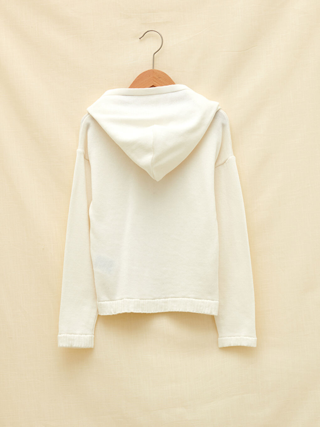 Hooded Basic Long Sleeve Girl Tricot Sweater-1
