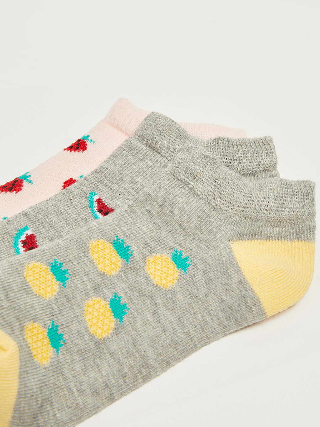 Pembe Desenli Kız Çocuk Patik Çorap 3'lü-2