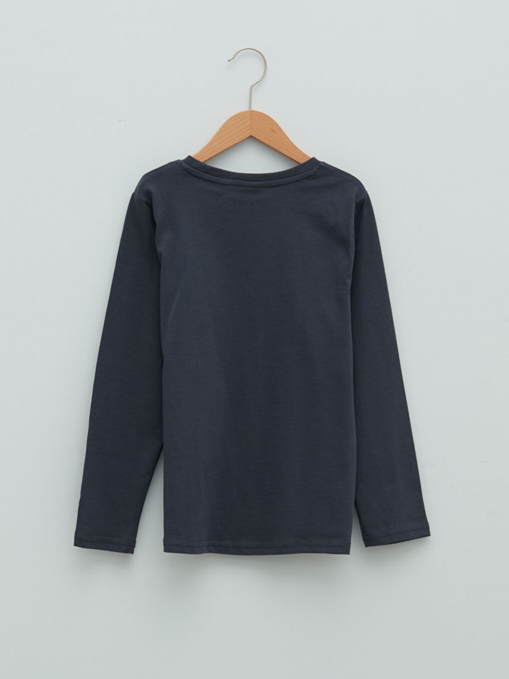 Crew Neck Printed Long Sleeve Cotton Boy T-shirt-1