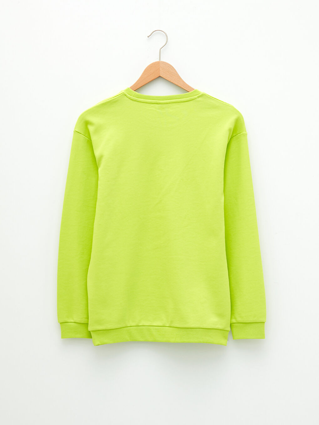 Yeşil Bisiklet Yaka Baskılı Uzun Kollu Erkek Çocuk Sweatshirt-1