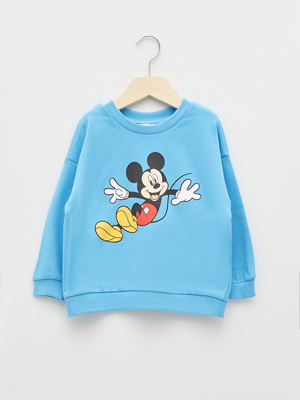 Mavi Bisiklet Yaka Disney Baskılı Uzun Kollu Erkek Bebek Sweatshirt 2'li-3