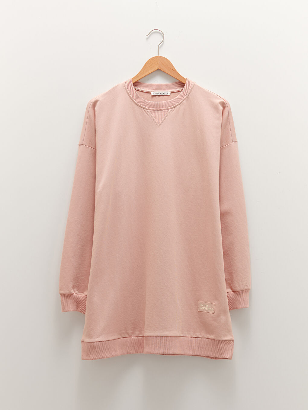 LCW Modest Crew Neck Printed Long Sleeve Women's Sweatshirt Tunic -W1CT06Z8-GA3