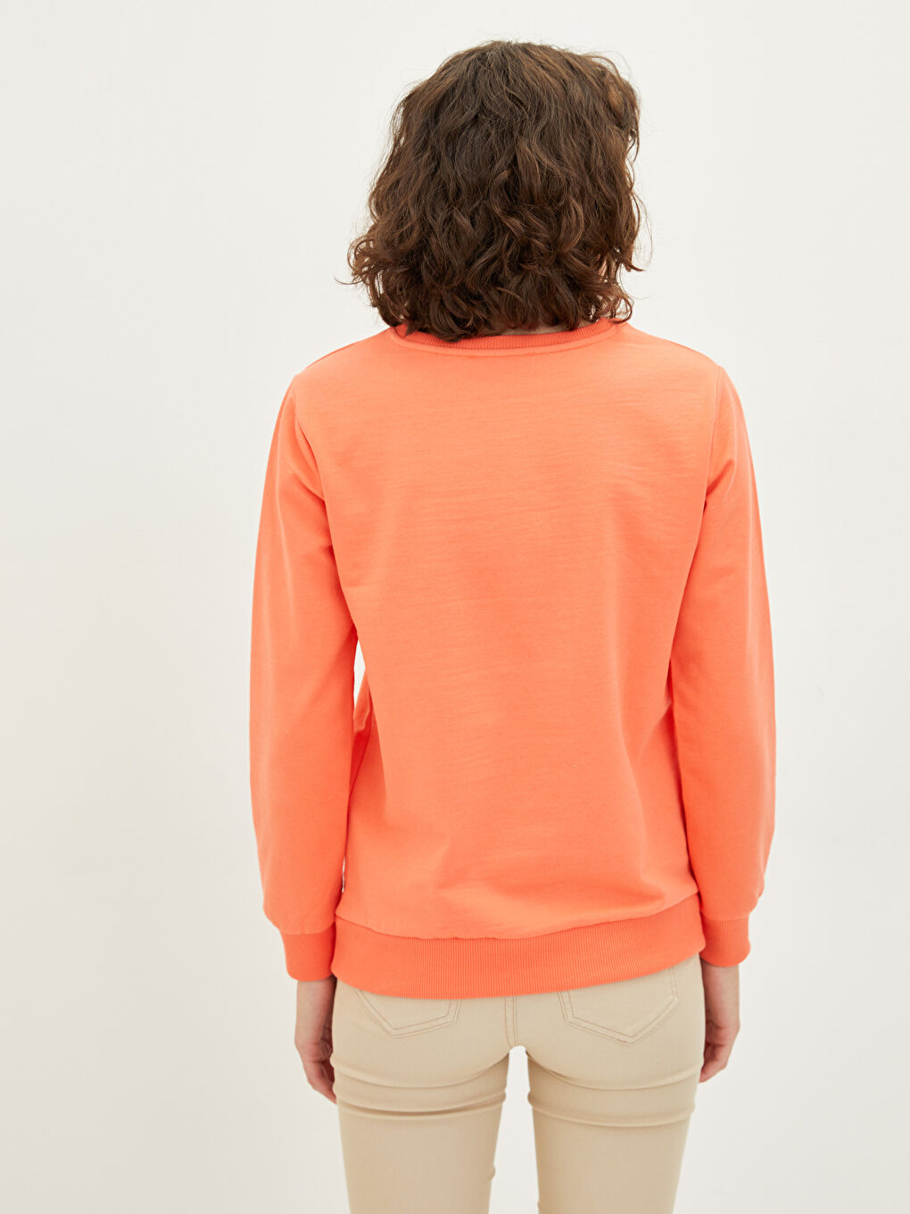 Crew Neck Printed Long Sleeve Women's Sweatshirt-4