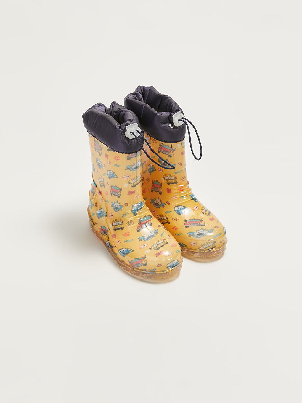 Sarı Baskılı Sıcak Astarlı Erkek Bebek Yağmur Botu