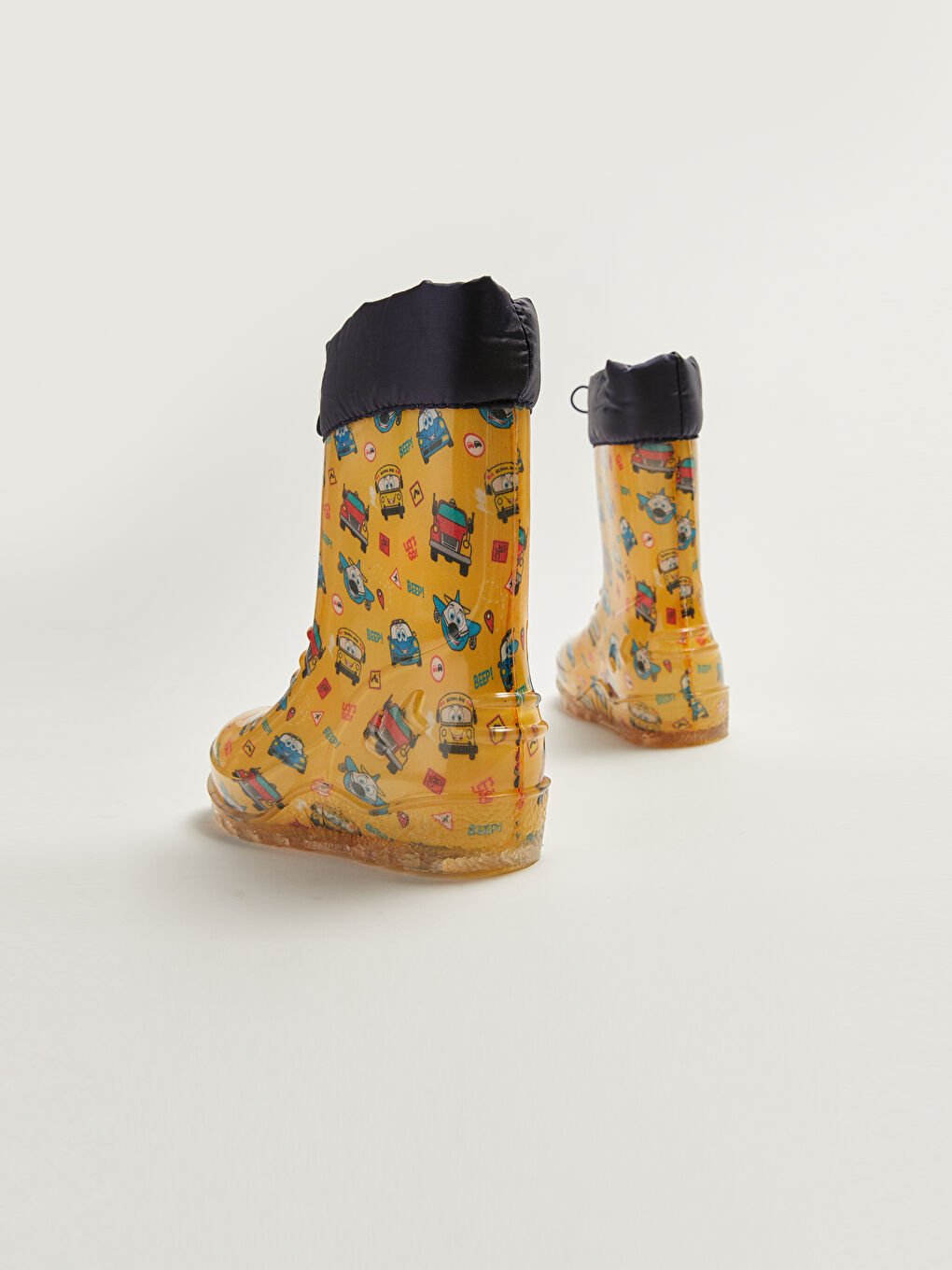 Sarı Baskılı Sıcak Astarlı Erkek Bebek Yağmur Botu-3