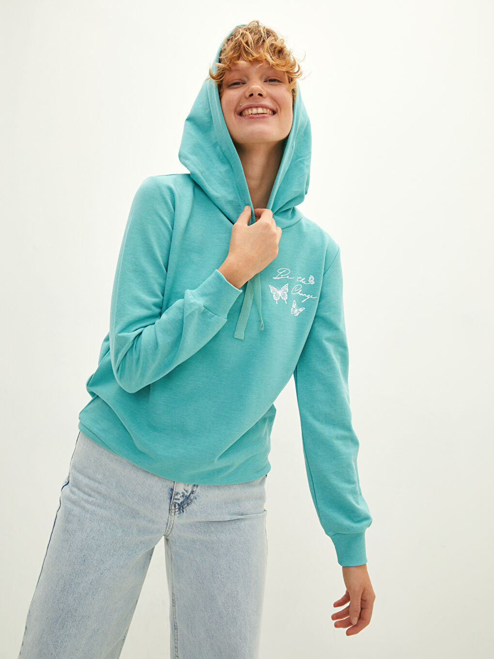Kapuzensweatshirt Bedruckt Langarm Für Damen