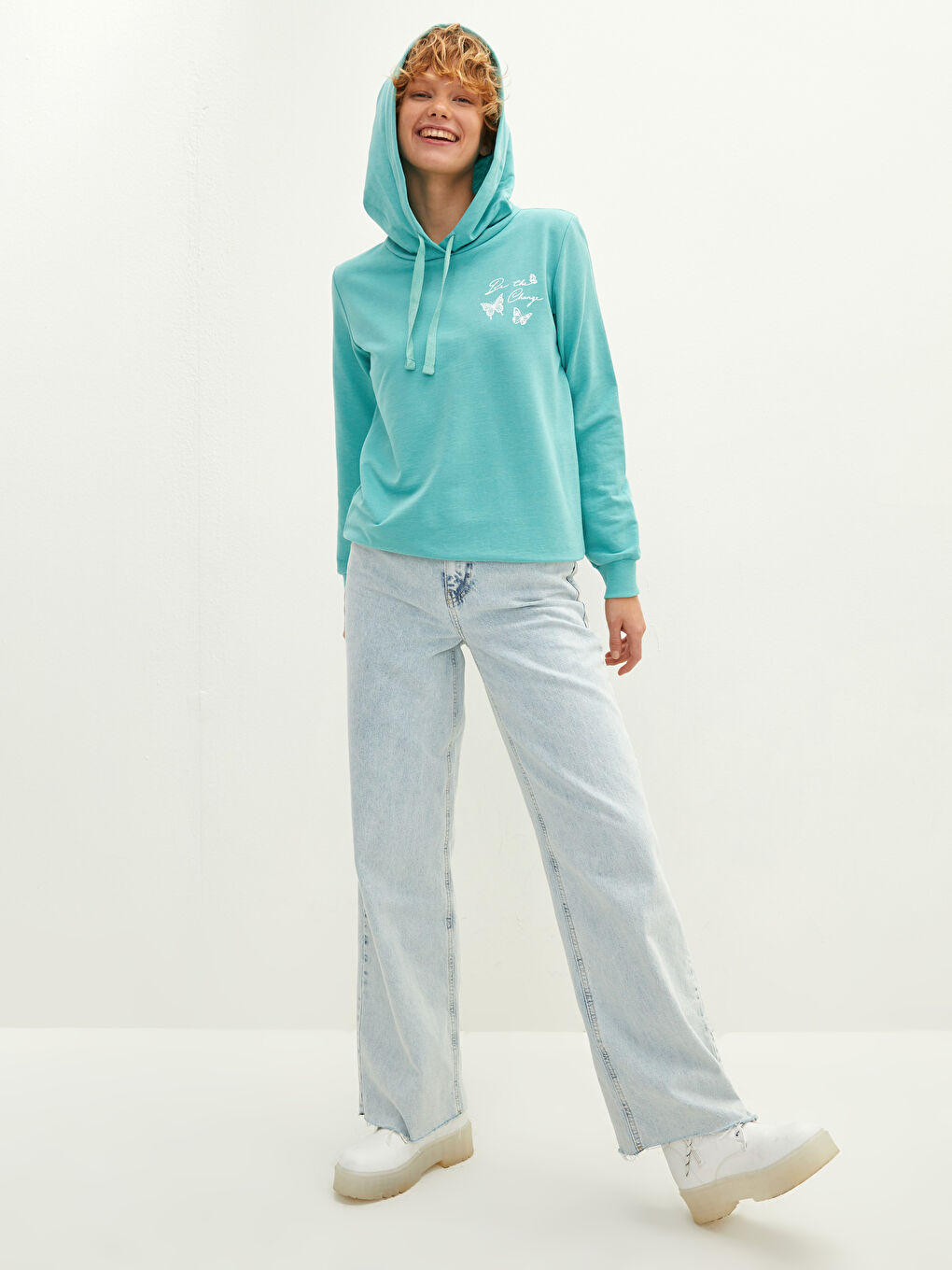 Kapuzensweatshirt Bedruckt Langarm Für Damen-2