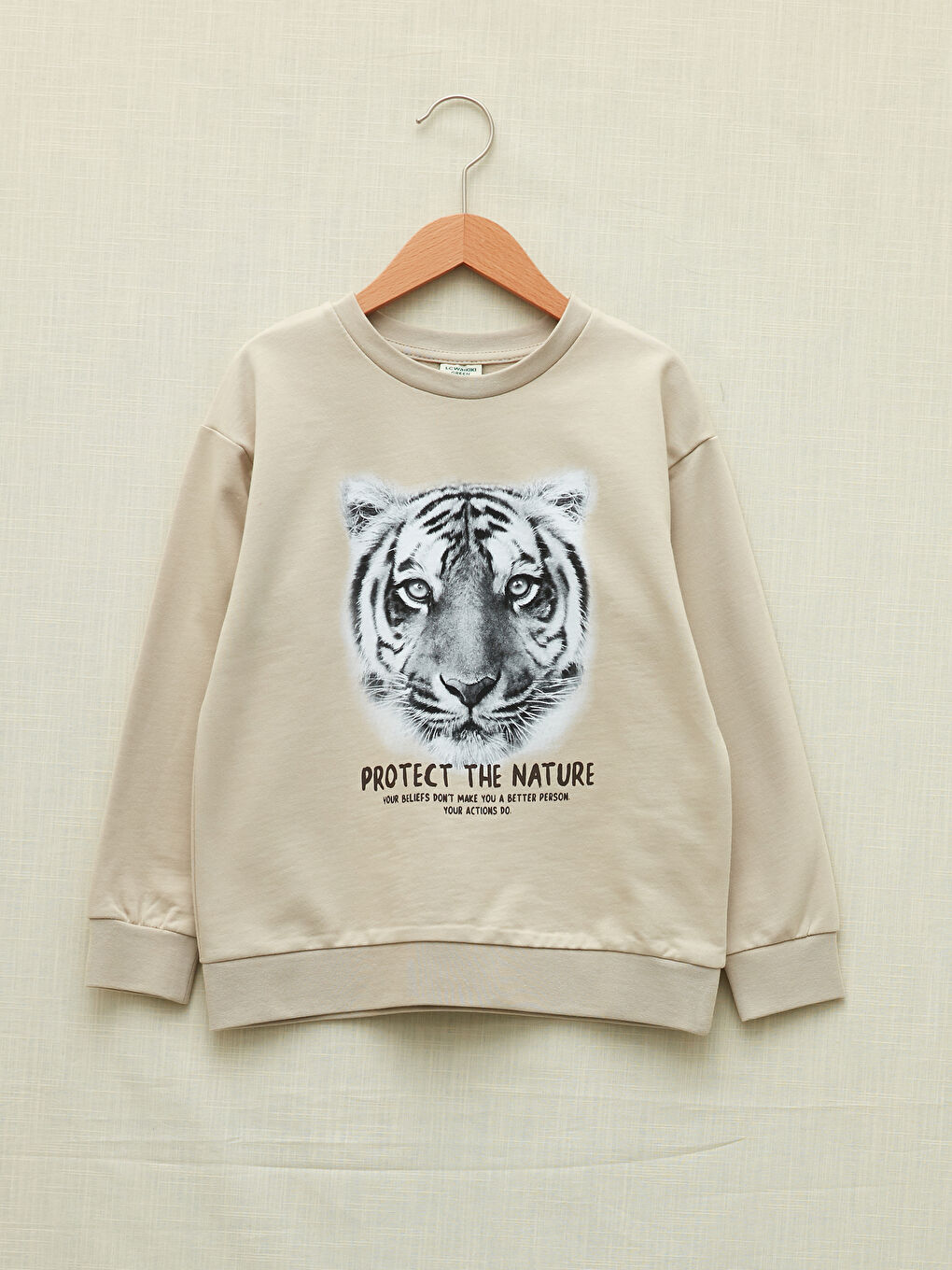 LCW Kids Bisiklet Yaka Baskılı Uzun Kollu Erkek Çocuk Sweatshirt -W1CU17Z4-G5V